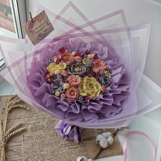 Ramo de flores de chocolate belga lila