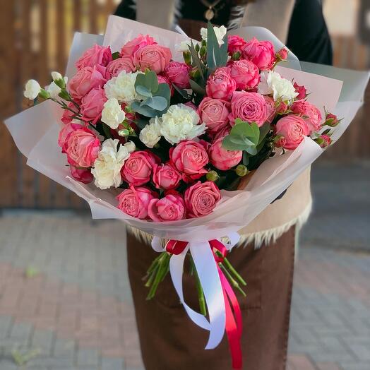 Peony rose and dianthus