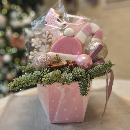 Набор пряников букет подарок на новый год "Мое нежное Рождество"