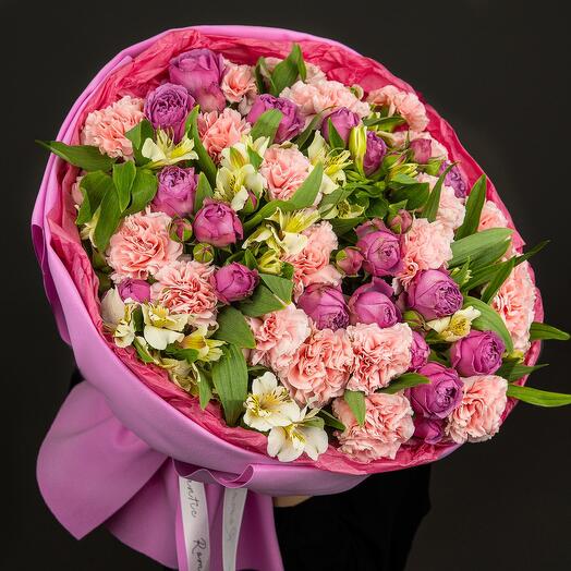 Букет гигант с пионовидными розами Мисти Баблс "Lady Di 🌸"