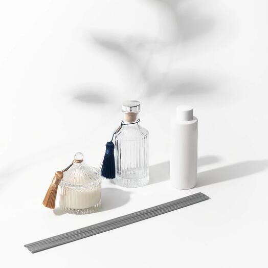 Набор с аромадиффузором Crystal Secret Garden и Свеча White Wood