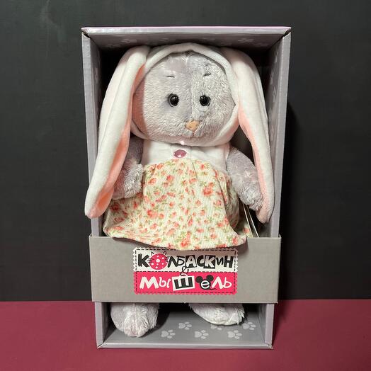 Мягкая игрушка "Кошечка с ушками зайчика"