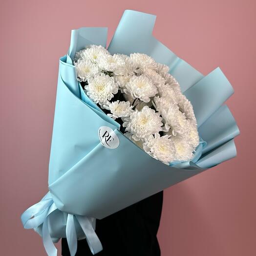 Моно букет из 7 кустовых хризантем