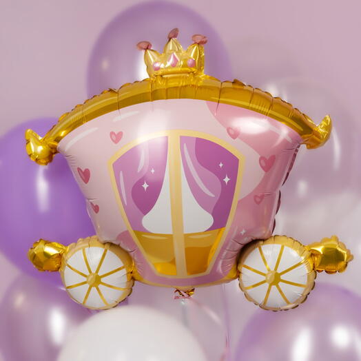 Воздушный шар гелий «Карета принцессы». Helium foil balloon Princess carriage