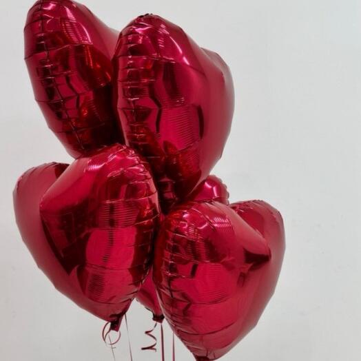 5 heart balls 45 cm