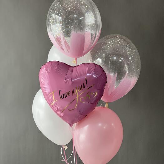 Сет Шаров розовый «I love you»