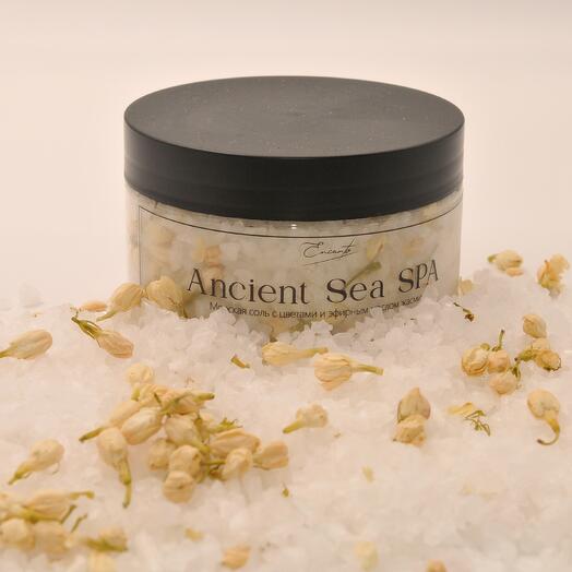 Соль для ванны с эфирным маслом и сухоцветами жасмина