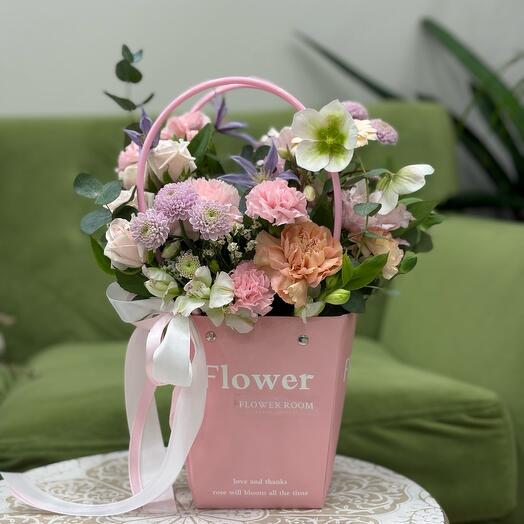 Цветы в коробке PINK FLOWER