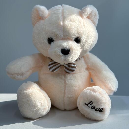 Мишка с бантиком белый