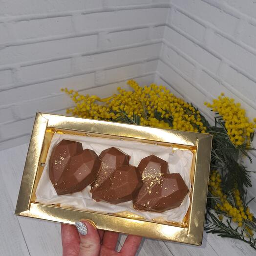 Шоколадные сердца с дубайской начинкой