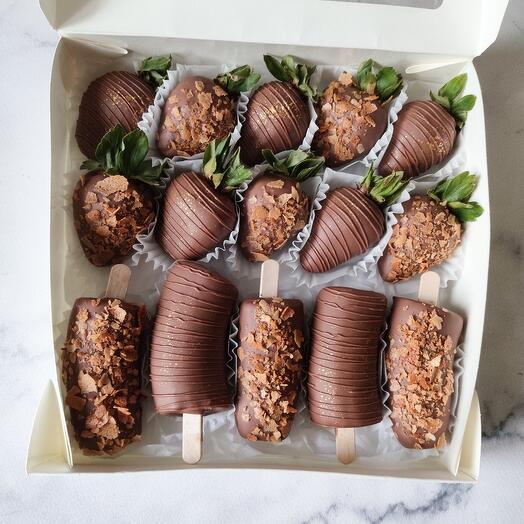 Набор клубника и бананы в шоколаде набор в подарок