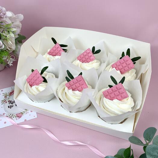 Капкейки 6 шт (600 гр) В подарок, маме, подруге, девушке, жене, сестре,бабушке