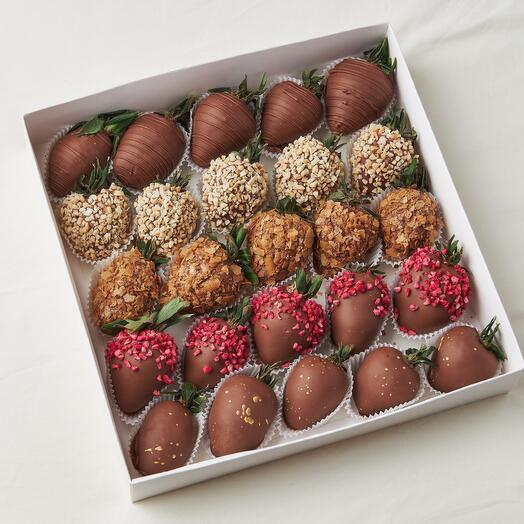 Conjunto de fresas en chocolate "variedad de leche" 25 bayas