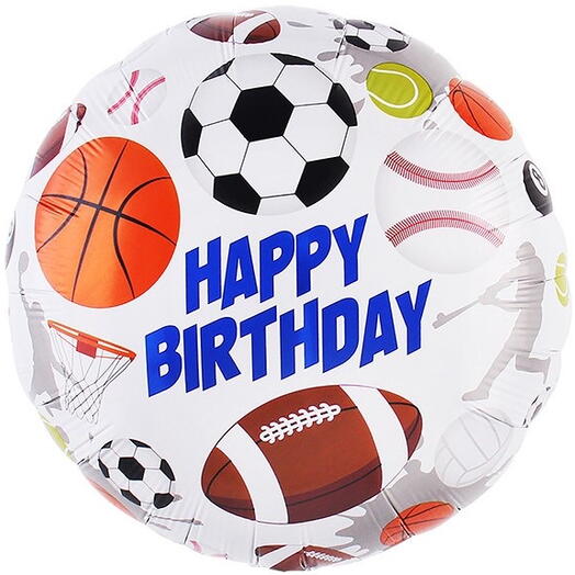 Воздушный шар гелий СПОРТ С ДНЕМ РОЖДЕНИЯ. Helium balloon sport HAPPY BIRTHDAY