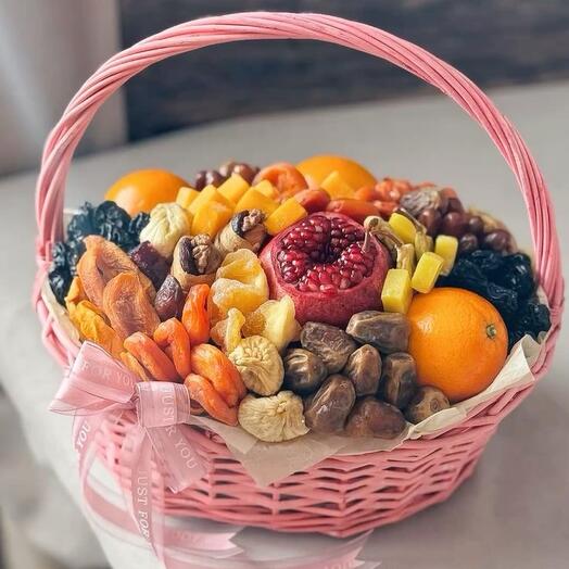 Dried fruits in a basket