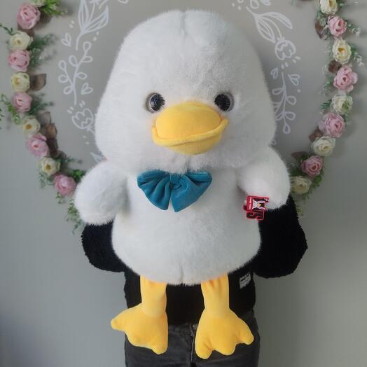 Белый плюшевый Утя с голубым бантиком🎀🦆(и)