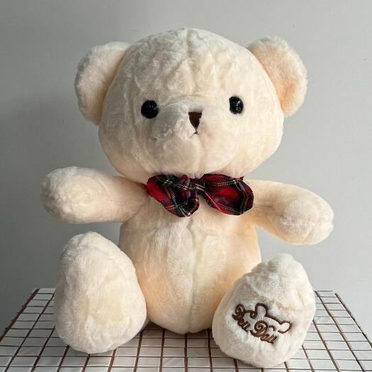 Мишка с бантиком клетчатым