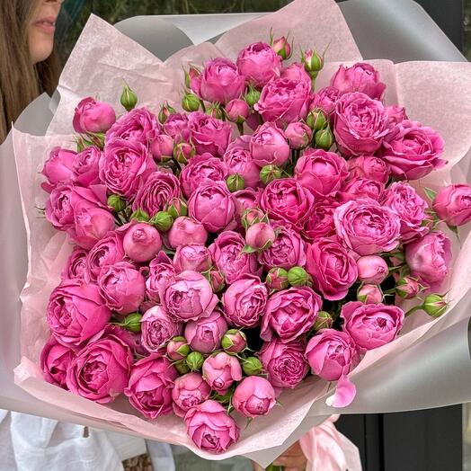 Пионовидная кустовая Роза💕 букет из роз Мисти баблз💖