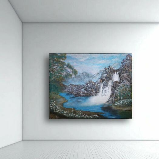 Картина интерьерная фактурная пейзаж мини формата