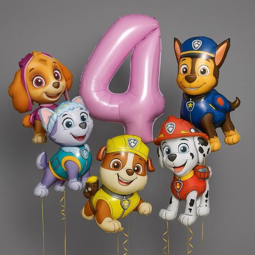 🎈 Набор шаров Щенячий патруль на 4 года