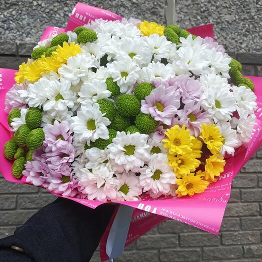 Букет из 23 хризантем