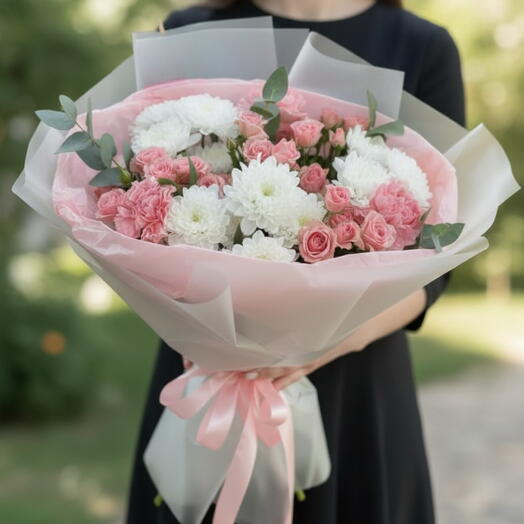 Pink Rose Carnation Whisper Bouquet
