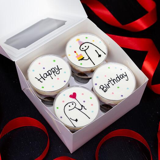 Трайфлы "Happy Birthday", набор 4 шт