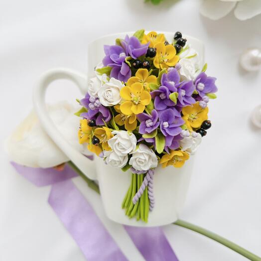 Букет для Мамы, подруги или любимой бабушки на кружке