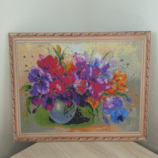 Картина алмазная мозаика Ирисы