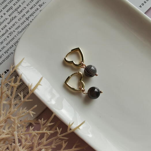 Серьги из агата Ботсвана