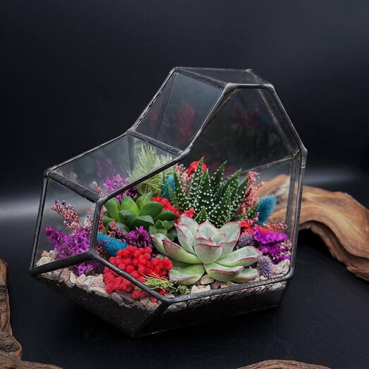 Флорариум с суккулентами "Сердце"