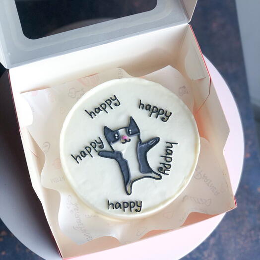 Бенто торт котик/кот/ happy/happy birthday/другу/сестре/ весёлый кот