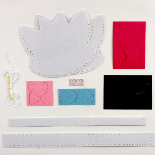 Набор для создания сумки из фетра с перфорацией «Милый котик»