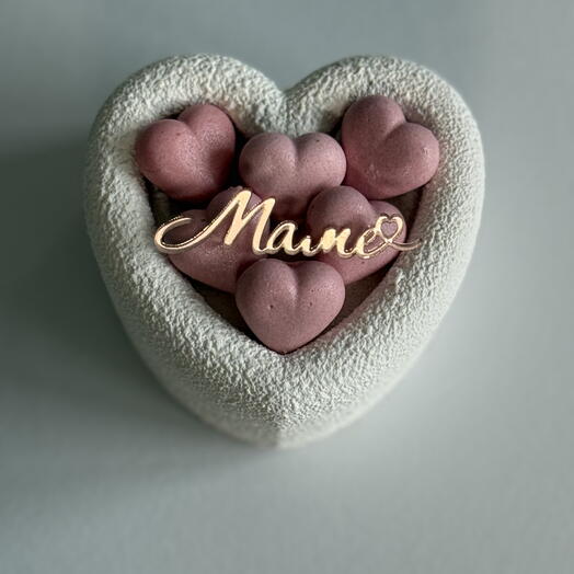 Торт сердце с сердечками маме