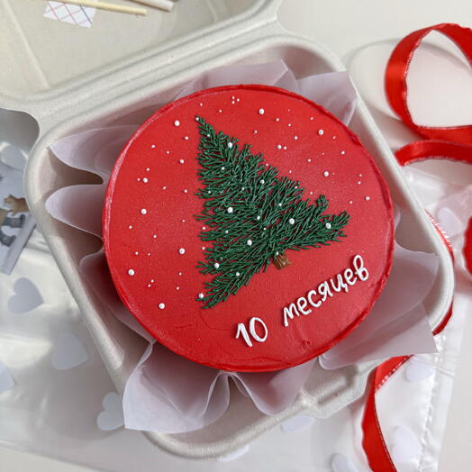 Бенто «красный с елочкой»