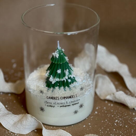Свеча «Елочка в стекле»