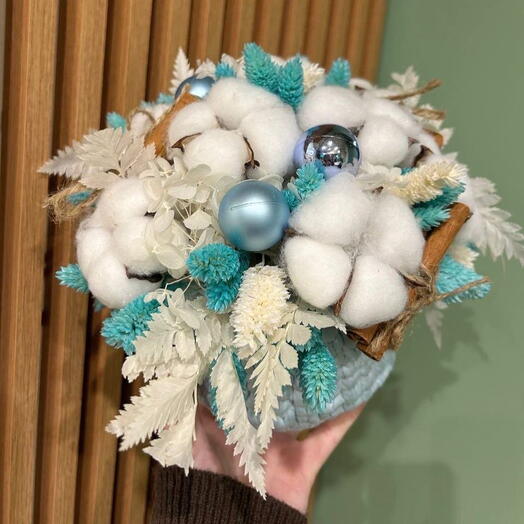 Новогодняя композиция с хлопком «Зимний сад»