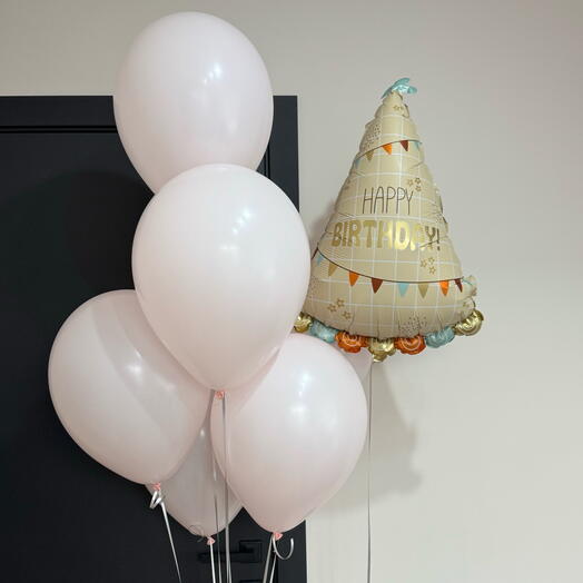 Набор шаров с колпачком Happy Birthday