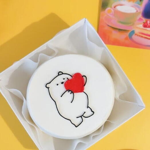 Бенто-торт с мишкой и сердечком для любимого, любимой