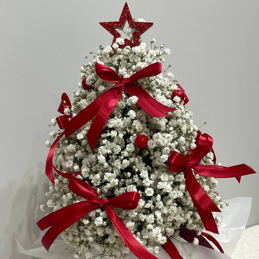 Композиция "Елочка" из гипсофилы