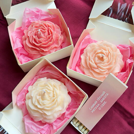 Подарочный набор из 3 свечей-бутонов🌸