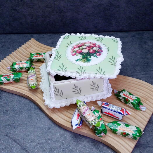 Пряничная шкатулка "Тюльпаны"