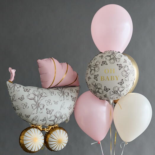 Шарики на выписку девочке «Розовая нежность»