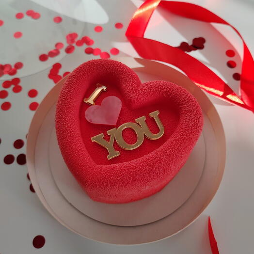 Бенто муссовый торт Сердце Груша Миндаль топпер I LOVE YOU