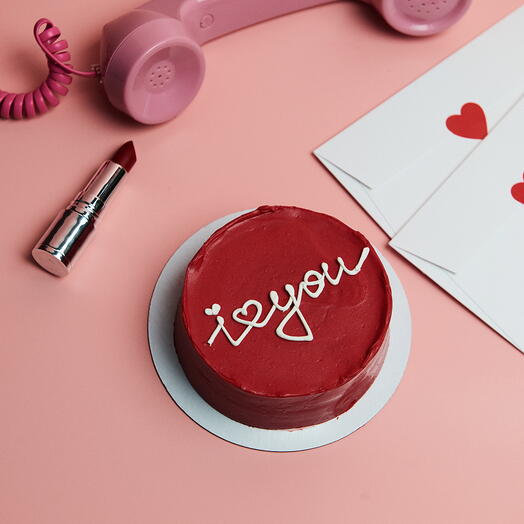 Бенто торт на 14 февраля "I love you"