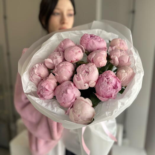 💓💓15  пионов в нежном оформлении