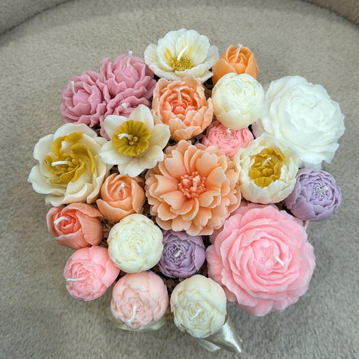 Букет Love4 из аромасвечей пионов для нее