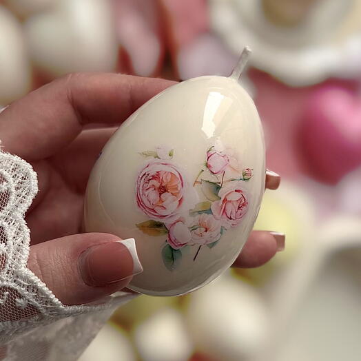 Свеча пасхальное яйцо с декором