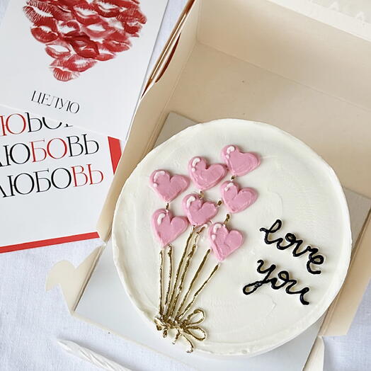 Бенто торт без сахара и пшеничной муки «Love you»