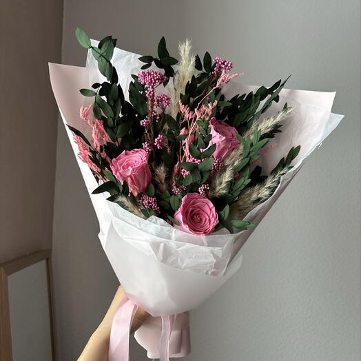 Букет со стабилизированными розами 🌺